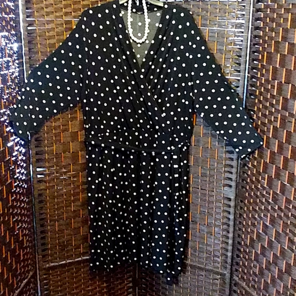 Black and white polka dot dress